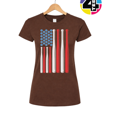 Patriotic Baseball Flag Women's Tee