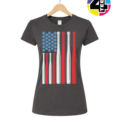 Patriotic Baseball Flag Women's Tee