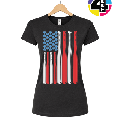 Patriotic Baseball Flag Women's Tee
