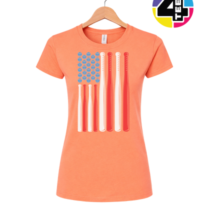 Patriotic Baseball Flag Women's Tee