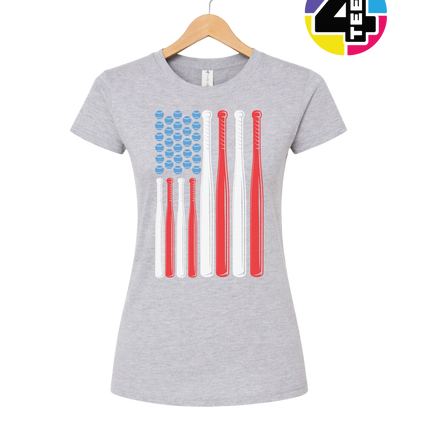 Patriotic Baseball Flag Women's Tee
