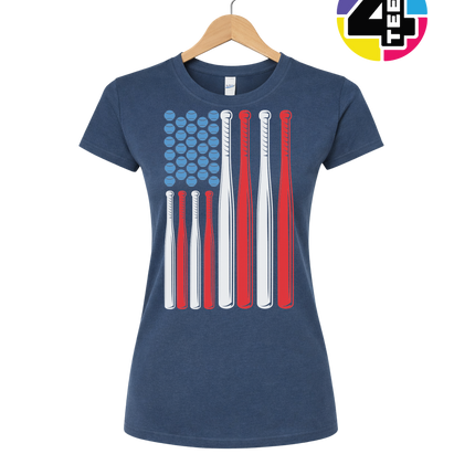 Patriotic Baseball Flag Women's Tee