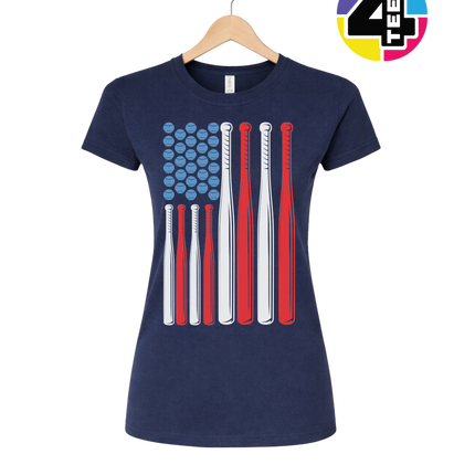 Patriotic Baseball Flag Women's Tee