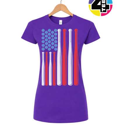 Patriotic Baseball Flag Women's Tee