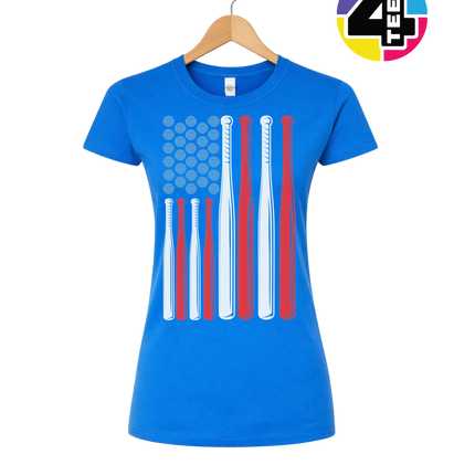 Patriotic Baseball Flag Women's Tee