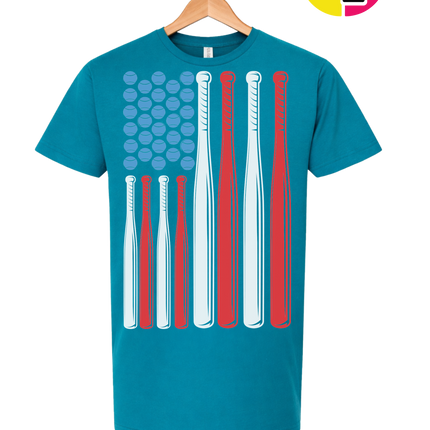 Patriotic Baseball Flag Tee