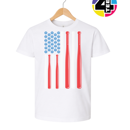 Patriotic Baseball Flag Youth Tee