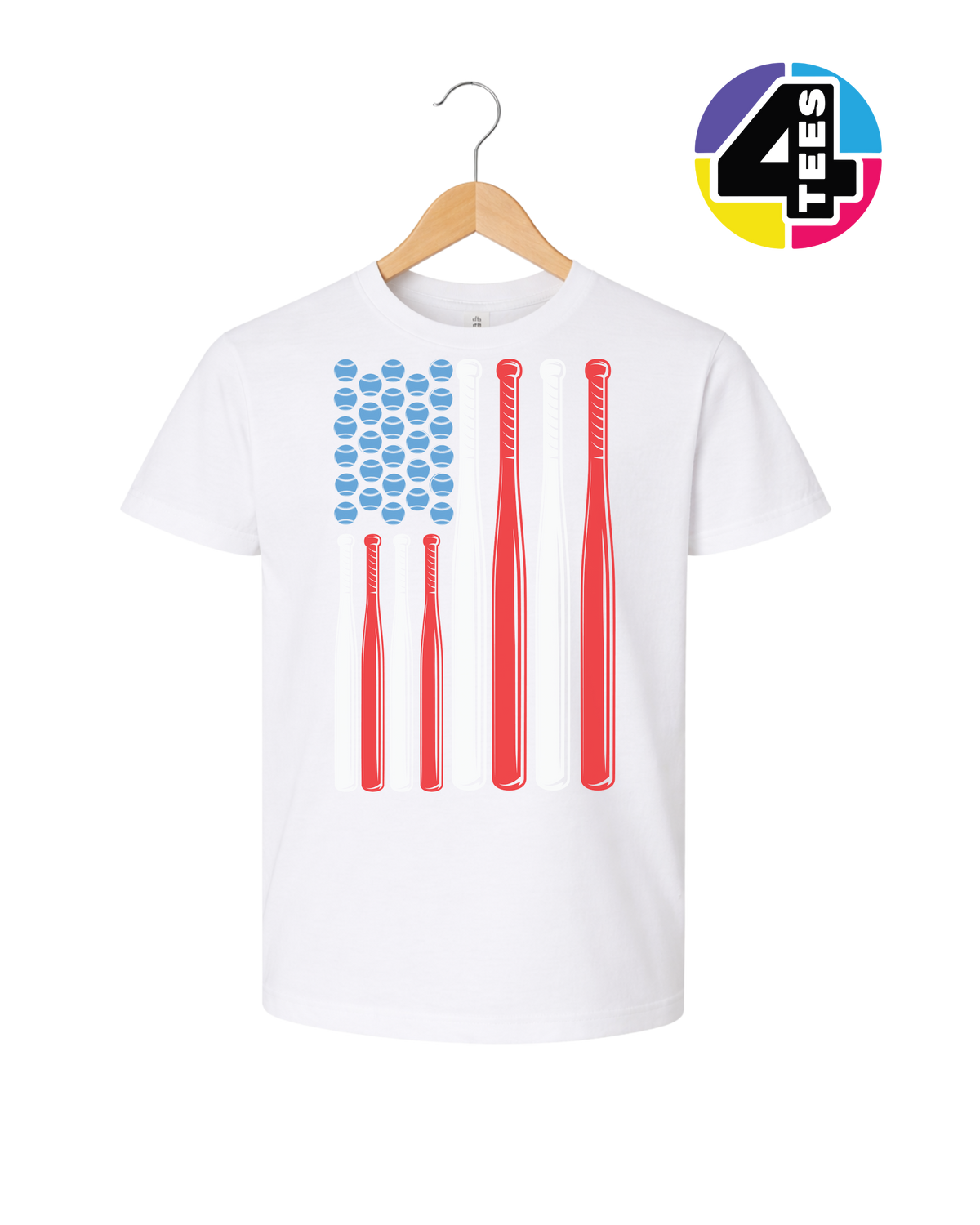 Patriotic Baseball Flag Youth Tee