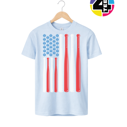 Patriotic Baseball Flag Youth Tee