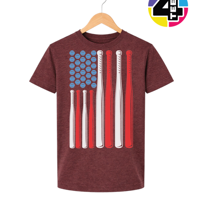 Patriotic Baseball Flag Youth Tee