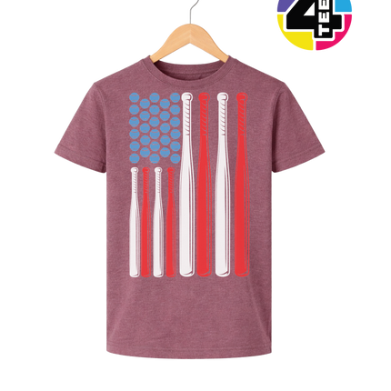 Patriotic Baseball Flag Youth Tee