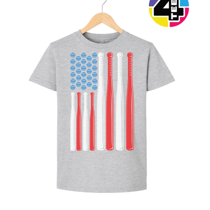 Patriotic Baseball Flag Youth Tee
