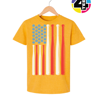 Patriotic Baseball Flag Youth Tee