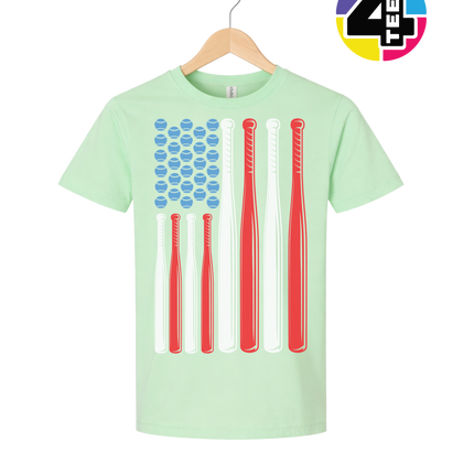 Patriotic Baseball Flag Youth Tee