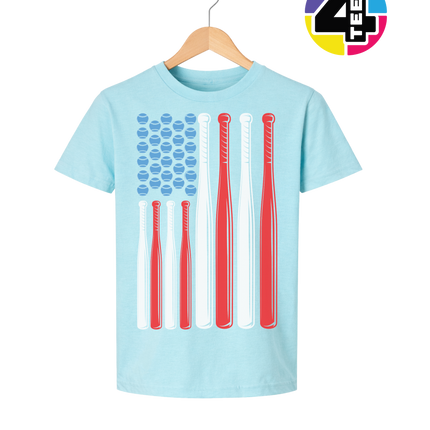 Patriotic Baseball Flag Youth Tee