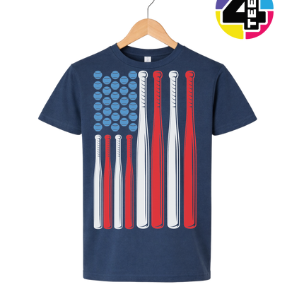 Patriotic Baseball Flag Youth Tee