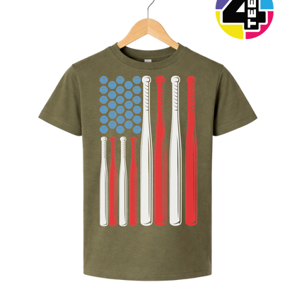 Patriotic Baseball Flag Youth Tee