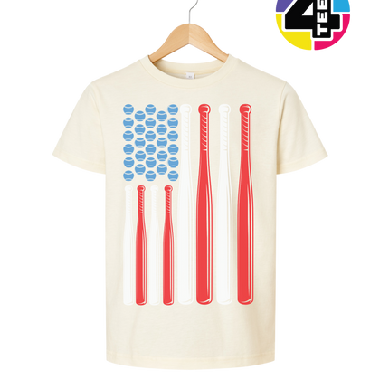 Patriotic Baseball Flag Youth Tee