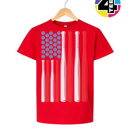 Patriotic Baseball Flag Youth Tee