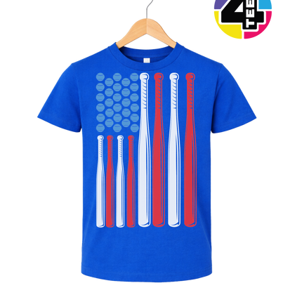 Patriotic Baseball Flag Youth Tee