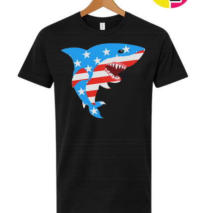 Patriotic Shark Bite Tee