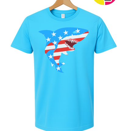 Patriotic Shark Bite Tee