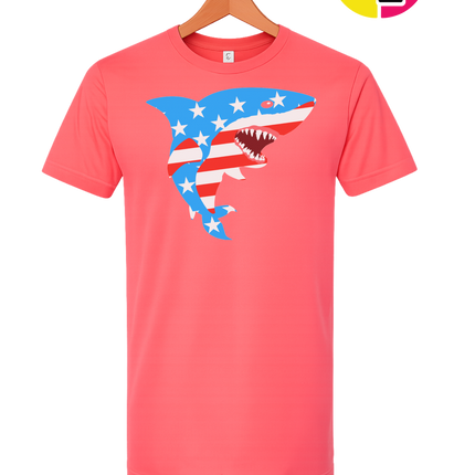 Patriotic Shark Bite Tee