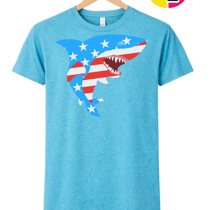 Patriotic Shark Bite Tee