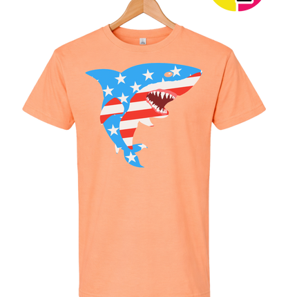Patriotic Shark Bite Tee