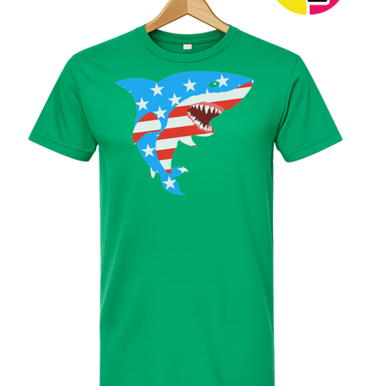 Patriotic Shark Bite Tee