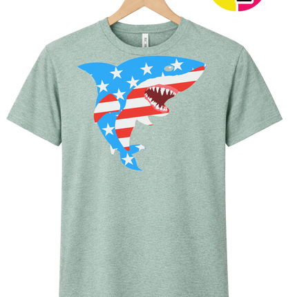 Patriotic Shark Bite Tee