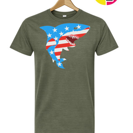 Patriotic Shark Bite Tee