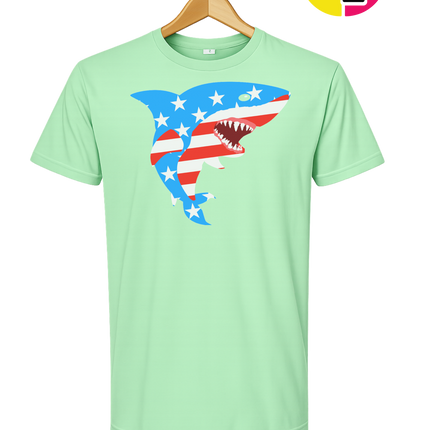 Patriotic Shark Bite Tee