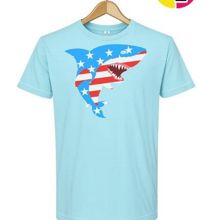 Patriotic Shark Bite Tee