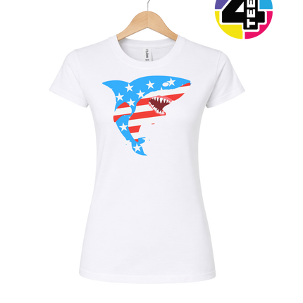 Patriotic Shark Bite Women's Tee