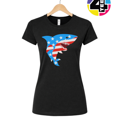 Patriotic Shark Bite Women's Tee