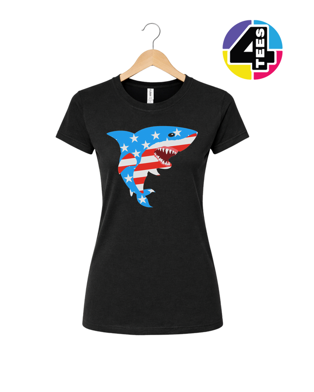 Patriotic Shark Bite Women's Tee