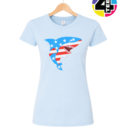 Patriotic Shark Bite Women's Tee