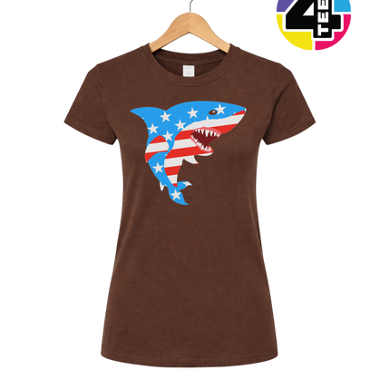Patriotic Shark Bite Women's Tee
