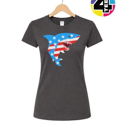 Patriotic Shark Bite Women's Tee