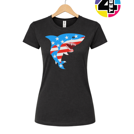 Patriotic Shark Bite Women's Tee