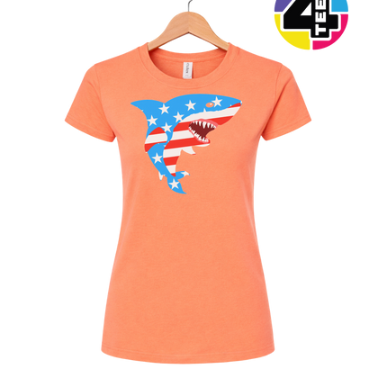Patriotic Shark Bite Women's Tee