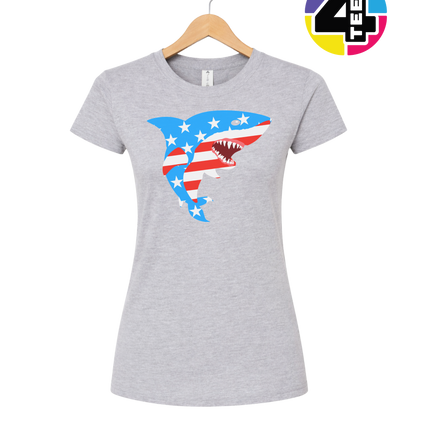 Patriotic Shark Bite Women's Tee