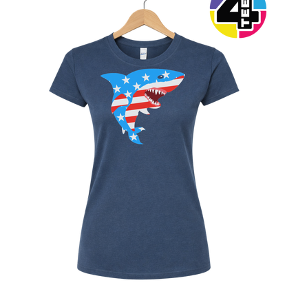 Patriotic Shark Bite Women's Tee