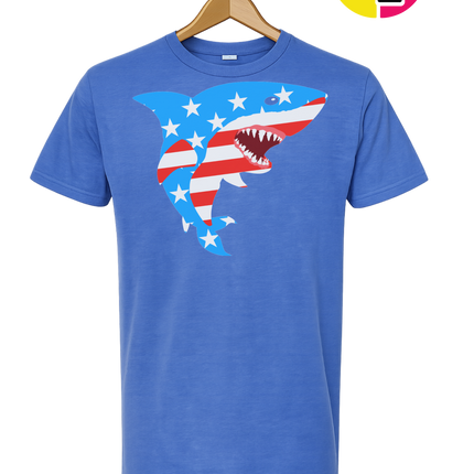 Patriotic Shark Bite Tee