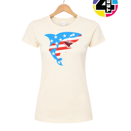 Patriotic Shark Bite Women's Tee
