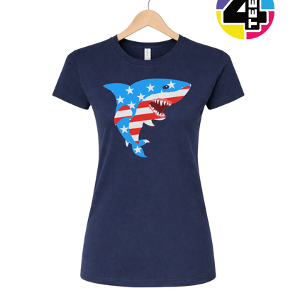 Patriotic Shark Bite Women's Tee