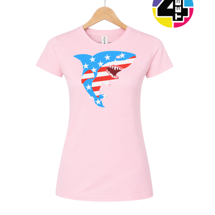 Patriotic Shark Bite Women's Tee