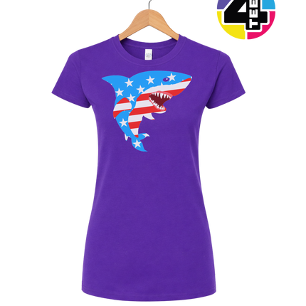 Patriotic Shark Bite Women's Tee