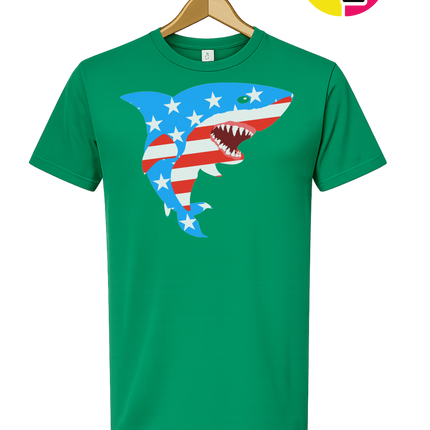 Patriotic Shark Bite Tee